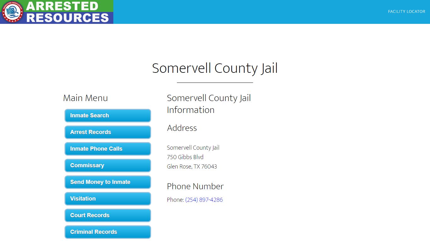 Somervell County Jail - Inmate Search - Glen Rose, TX